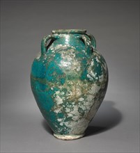 Storage Jar, 13th Century. Syria (Raqqa), Ayyubid Period. Fritware with glaze; diameter of mouth: