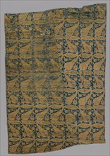 Lampas with compressed undulating vines, early 1600s. Turkey, Bursa. Lampas: silk and gilt-metal