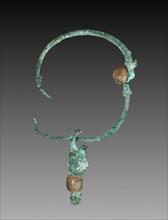 Earring, 30 BC-AD 395. Egypt, Roman Empire. Bronze and glass; diameter: 2.5 cm (1 in.).