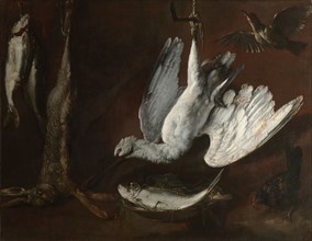 Hare, Spoonbill, and Fish, mid-1600s. Italy, possibly Genoa, 17th century. Oil on canvas; framed: