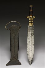 Knife, 1800s. Central Africa, Democratic Republic of the Congo, 19th century. Forged iron, wood,