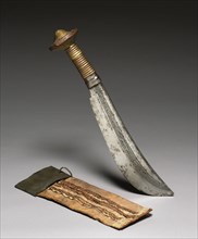 Knife, 1800s. Central Africa, Democratic Republic of the Congo, 19th century. Iron, wood, and
