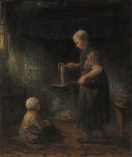 The Pancakes, c. 1875. Jozef Israëls (Dutch, 1824-1911). Oil on fabric; unframed: 65 x 55.4 cm (25