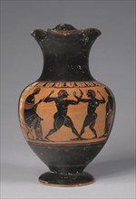 Oinoche, 400s BC. Greece, 5th Century BC. Black-figure terracotta; overall: 22.3 cm (8 3/4 in.).