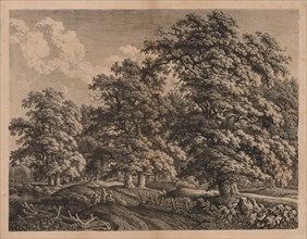 Landscape and Three Figures. Carl Wilhelm I Kolbe (German, 1757-1835). Engraving