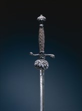Small Sword, 1700s. France, 18th century. Steel, copper alloy inlays; wood grip with steel wire;