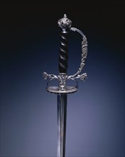 Small Sword, 1640-1660. Germany, Passau (?), 17th century. Steel, wood, steel wire, copper,