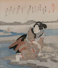 Woman Digging Clams; from the series Five Pictures of Low Tide, late 1820s. Utagawa Kuniyoshi