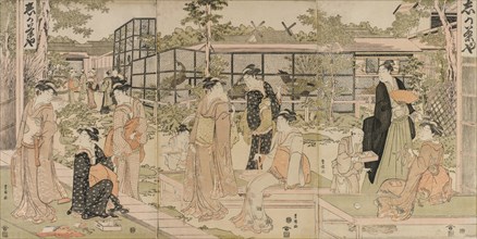 Visitors to the Shika Tea House, early 1790s. Utagawa Toyokuni (Japanese, 1769-1825). Color
