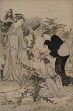 Women Cutting Branches of Bush Clover; The Noji Tama River in Omi Province, from an untitled series