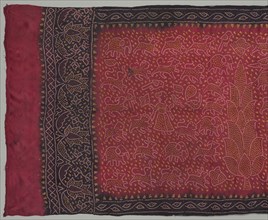 Sari, 1800s. India, Gujarat, 19th century. Satin, tied and dyed; overall: 298.5 x 102.2 cm (117 1/2