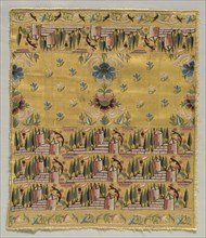 Embroidered Square, 18th-19th century. Turkey, 18th-19th century. Embroidery, silk thread on silk