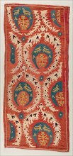 Embroidered Cushion Cover, 18th century. Turkey, 18th century. Embroidery, silk thread on silk