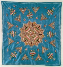Embroidered Table Cover, 18th-19th century. Turkey, 18th-19th century. Embroidery, silk and