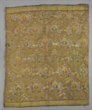 Embroidered Square, 19th century. Turkey, 19th century. Embroidery, silk and metallic threads, on