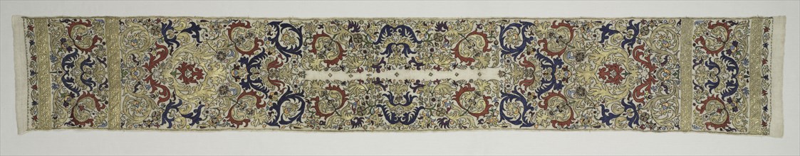 Kerchief (Tensifa), 1700-1899. Algeria, 18th-19th century. Embroidery: silk, gold, and silver on