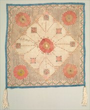 Embroidered Square, 19th century. Turkey, 19th century. Embroidery: silk and metallic threads on