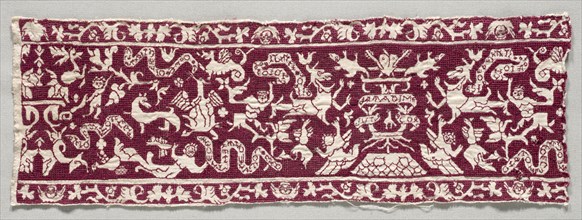 Embroidered Band, 1500s - 1600s. Italy, 16th-17th century. Embroidery; silk on linen; overall: 11.5