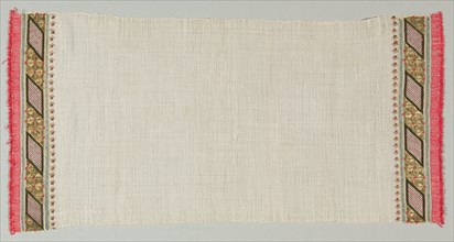 Embroidered Towel (Peshkir), 19th century. Turkey, 19th century. Embroidery; silk and silver filé