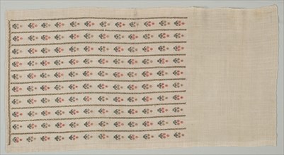 Embroidered Towel, 19th century. Turkey, 19th century. Embroidery; silk and gold filé on linen