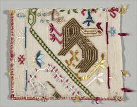Fragment from an Embroidered Border, 1500s. Greece, Cyclades Islands, Southern Group, 16th century.