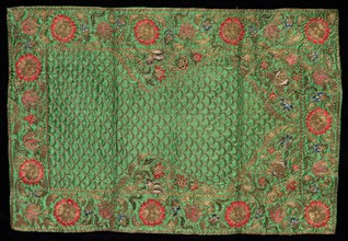 Prayer Mat, 1700s - 1800s. India, 18th-19th century. Embroidery, silk and gold thread; overall: 47