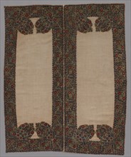 Front and Back of a Bolster Case, 1700s. Greece, Epirus, Yaninna, 18th century. Embroidery: silk on