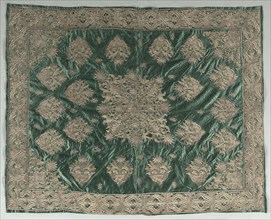 Gold-Thread Embroidered Cover, 1800s. Turkey, Ottoman period. Silk, gilt-metal, silver-metal,
