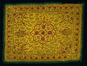 Embroidered Panel, 18th-19th century. India, 18th-19th century. Embroidery; silk and metallic