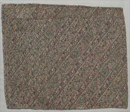 Woman's trouser fabric, early 1800s. Iran. Embroidery, outline stitch: silk on cotton; overall: 65