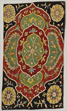 Cushion or Divan Cover, 1600s - 1700s. Azerbaijan, 17th-18th century. Embroidery: silk on cotton
