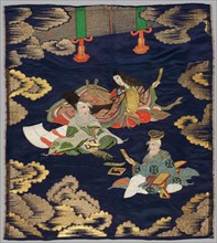 Embroidered Fukusa, late 1800s-early 1900s. Japan, late 19th-early 20th century. Embroidered silk