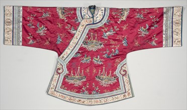 Coat, late 1880s. China, late 19th century. Embroidery, silk and gold thread; overall: 94 x 177.8