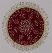Circular Piece, 1700s. India, 18th century. Embroidery; velvet decorated with silver; overall: 81.5