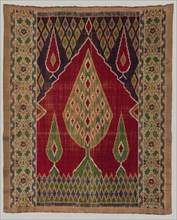 Door curtain, 1800s. Iran, Qajar period. Velvet ikat: silk; overall: 151.1 x 121.9 cm (59 1/2 x 48