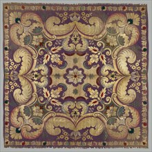 Square, 18th-19th century. Russia, 18th-19th century. Brocade; silk, gold and silver threads;