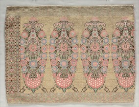 Two Pieces from a Scarf, 1700s. Iran, 18th century. Brocade; overall: 38.5 x 50.5 cm (15 3/16 x 19