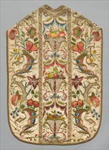 Chasuble, 1700s. Italy or Spain, 18th century. Embroidery; silk and metallic threads; overall: 113