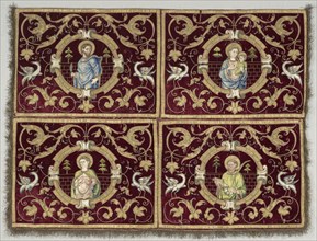Embroidered Fragments, 16th century. Spain, 16th century. Appliqué embroidery, couched gold on