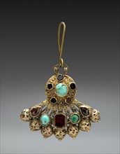 Earring, 1700s - 1800s. Hungary, 18th-19th century. Silver gilt; overall: 3.9 cm (1 9/16 in.)