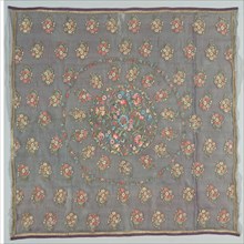 Turban cover, 1700s-early 1800s. Turkey. Plain weave: silk; embroidery, double-running stitch: