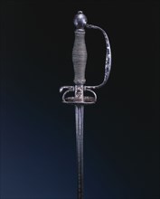 Small Sword for a Boy, c. 1650-1680. Italy, 17th century. Steel, wood; hilt with inlaid floral