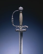 Small Sword with Masks and Figures, c. 1660-1680. Hilt: Holland, blade: Germany, Solingen, 17th