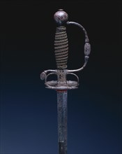 Small Sword, c. 1730. Italy, 18th century. Steel, iron, copper wire, wood; overall: 95.2 cm (37 1/2