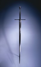 Hand-and-a-Half Sword, c. 1550. Germany, mid-16th century. Steel, blued pommel and quillions,