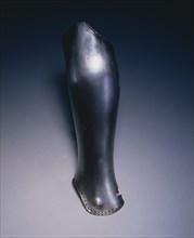 Leg Guard (Greave) , 1500s. Germany, 16th century. Steelwith roped edge and scroll design; overall: