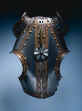 Demi-Chanfron, c. 1550. Germany, Augsburg, 16th century. Steel, etched and gilded; leather;