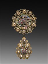 Pendant, 1700s. Belgium, 18th century. Silver gilt and enamel; overall: 11.5 cm (4 1/2 in.).