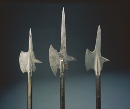 Halberd, 1475-1500. Germany (?), late 15th century. Steel, pierced circular holes; wood haft;