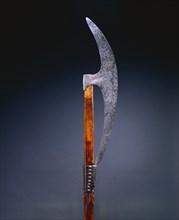Bardiche (Pole Axe), 1500s. Germany or Russia, 16th century. Steel, leather, brass; wood haft;